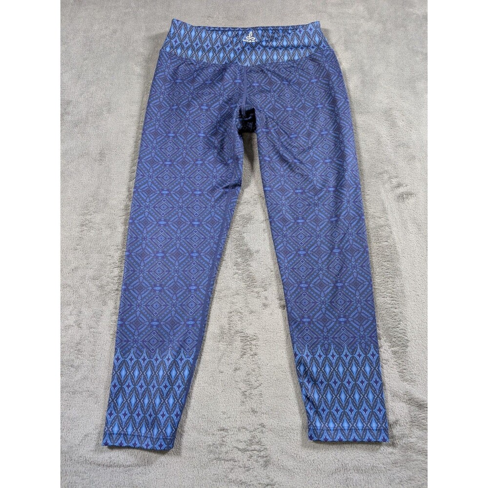 prAna Leggings Womens S Blue Geometric Capri Yoga Workout Activewear Stretch - Picture 2 of 10